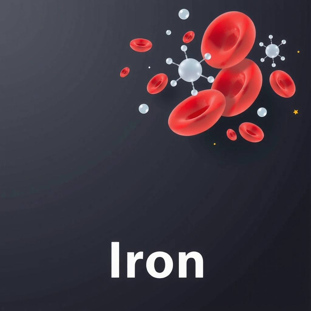 Símbolo de Hierro con glóbulos rojos
